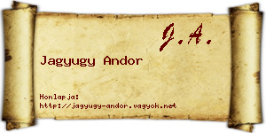 Jagyugy Andor névjegykártya