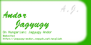 andor jagyugy business card